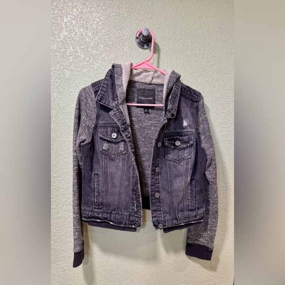 Maurices Jackets & Blazers - Maurices Dark Denim and Heather Gray Jean Jacket